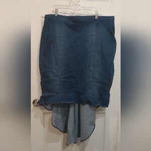 Masseys Denim Blue High-Low Skirt